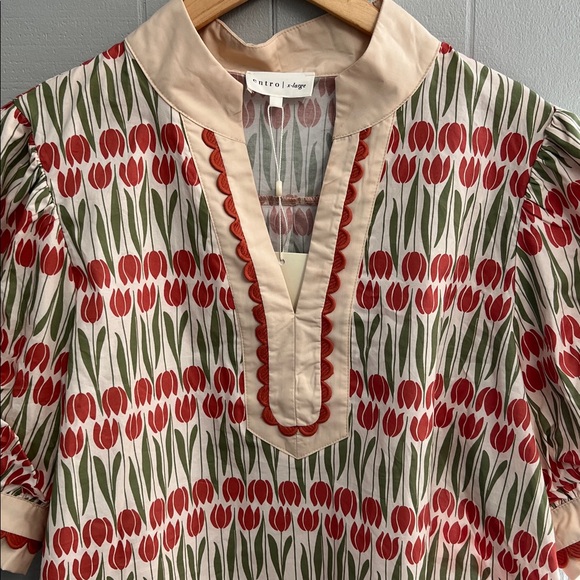 NWT Floral Entro Blouse XL V Neck New with Tags - Picture 3 of 15